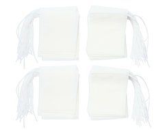 Leegoal (TM) Disposable Drawstring Seal Filter Empty Paper Tea Bags (White,M Size,Set of 100) N10