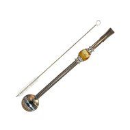 RECHERE Stainless Steel Yerba Mate Tea Bombilla Gourd Drinking Straw Filter Silver (Purple) N4