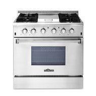 Anself THOR KITCHEN Stainless Steel Dual Fuel Range Professional Free Standing Gas Range, 4 Burners, 5.2 Cu. Ft...