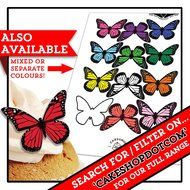 Cakeshop 12 x PRE-CUT Mixed Color Edible Butterfly Cake Toppers N4