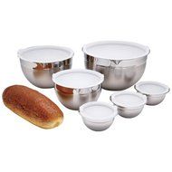 Chefs Secret 12pc Surgical Stainless Steel Mixing Bowl Set Pour Spout Cup Measurements