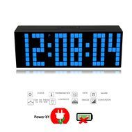 T Tocas Large Big Number LED Snooze Wall Desk Alarm Clock Thermometer Calendar (Green) N11