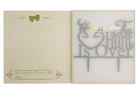 LOVENJOY Gift Box Pack Deer The Hunt is Over Acrylic Wedding Cake Toppers