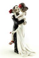 Day of the Dead Sexy Skulls Wedding Cake Topper N2