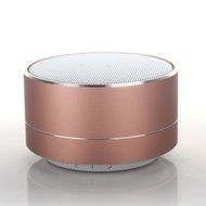 Generic Aluminum Wireless Bluetooth Speaker Calls Handsfree TF Card Music Bass Subwoofer Stereo Speaker Rose-Gold