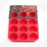 OvenArt Bakeware Silicone 12-Cup Muffin Pan, Red N3