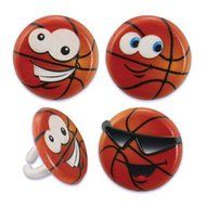 Basketball Characters Cupcake Rings - 24 ct