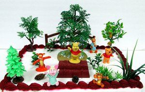 ONE HUNDRED ACRE WOODS Winnie the Pooh 12 Piece Birthday Cake Topper Set Featuring Winnie the Pooh Figures and... N3