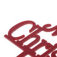 Plastic Red Pick Merry Christmas Cake Topper Xmas Decorations N3