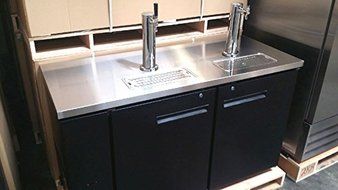 60" Dual Tap Keg Beer Can Bottle Dispenser Refrigerator Stainless Steel Top UDD-24-60, Kegerator Fridge N2