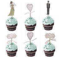 M2cbridge 48 Pack Ballerina Fairy Cupcake Toppers Cupcake Sticks Food Flags for Weddings or Parties (12 Bride+... N3