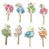 M2cbridge 48 Pack Ballerina Fairy Cupcake Toppers Cupcake Sticks Food Flags for Weddings or Parties (12 Bride+... N4