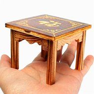 DIY Wooden Dollhouse Miniature Furniture Wooden Mini Dining Room Table and 4 Chairs Set N2