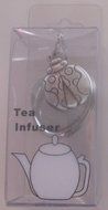 Tea Infuser Stainless Steel Infuser with Pewter Garden Dweller Charm (Lady Bug)