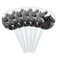 Set of 6 Cupcake Picks Toppers Decoration Gambling Track Cards Poker - Horse Racing Race Jockey N4