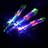 RioRand&reg; 10pcs Amazing Flying Toy Led Arrow Helicopter Copter / Elastic Powered LED Arrow Helicopter, Looking... N2
