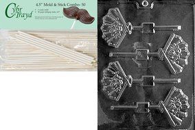 Cybrtrayd W030 Fan Lolly Wedding Chocolate Candy Mold N3