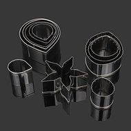 3 Set 11Pcs Rose Cookie Cutter Stainless Steel Cake Mold Petal Calyx Leaf Fondant Mould