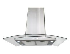 AKDY 36" Euro Style Az668i LED Lights Stainless Steel Island Mount Range Hood.