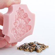 Medallion Scroll Work Silicone Mold Food Safe Fondant, Chocolate, Candy, Cream Cheese Mint, Resin, Polymer Clay... N4