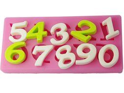 FOUR-C Sugar Craft Tools Number Cake Embossing Mould Color Pink