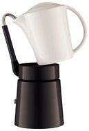 Aerolatte Cafe Porcellana Stove Top Espresso Maker, 4-Cup, Black N3
