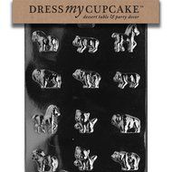 Dress My Cupcake DMCA005 Chocolate Candy Mold, Cute Animals