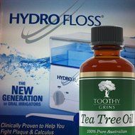 Hydrofloss Oral Irrigator Plus Free Premium Tea Tree Oil By Toothy Grins Bundled Package N5