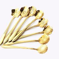 Wenkoni Stainless Steel Creative Spoon for Coffee、Tea、Cake、Sugar、Dessert Ice Cream Spoon (Set of 8) N8