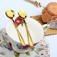 Wenkoni Stainless Steel Creative Spoon for Coffee、Tea、Cake、Sugar、Dessert Ice Cream Spoon (Set of 8) N9