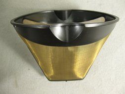 Permanent #4 Cone Replacement Gold Coffee Filter 8 / 10 / 12 Cup Fits Braun / Cuisinart / Mr Coffee (Universal) N3