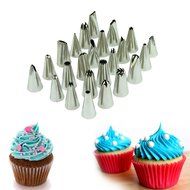 Hotkey Professional 24-Piece Cake Decorating Tip Set - Kit Includes 24 Of The Most Popular Stainless Steel Tips...
