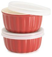 Good Cook Ceramic Set Of 2 4 Ounce Ramekins, Red