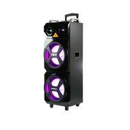 QFX SBX-122 2x12" PA Speaker w/Bluetooth/FM/USB/SD/AUX-In/Lights/Remote/Mic