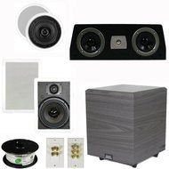 Theater Solutions 5.1 Home Theater 4 Speakers Set with Center 10" Powered Sub and More TS5C6WC51SET4
