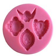 FLY 3D Angel and Queen Shape Silicone Chocolate Fondant Mold,Pink