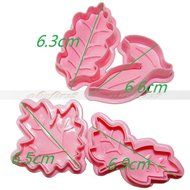 Generic 4Pcs/Set Fondant Leaf Flower Plunger Cake Cookie Sugar Craft Decorating Cutters Mold(Pink&pound;&copy; N3