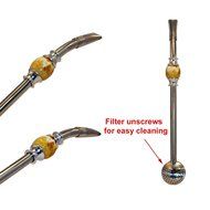 RECHERE Stainless Steel Yerba Mate Tea Bombilla Gourd Drinking Straw Filter Silver (Purple) N6