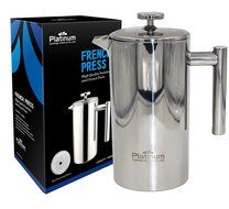 Platinum French Press Coffee Stainless Steel Double Wall 1000ml / 34OZ 1 Liter Insulated Double Wall. Makes 8... N5
