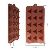 Fanhesheng 15 Cavity Triangle Pyramid Silicone Mold Pan for Ice Cube, Chocolate, Candy, Soap, Candle, Jello, Crayon...