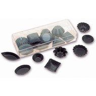 Matfer Bourgeat Plastic Individual Mini Chocolate Molds, Assorted Shapes, 50PK Clear 332001