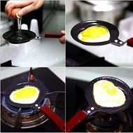 Novelty[Apple]Utility Nonstick Cast Iron Skillet Mini Poached Egg Pan(4.7*5.5'') N2