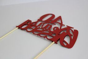 All About Details Red 40-Years-Blessed Cake Topper