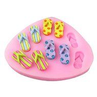 Sher Ten Slippers Baking Fondant Cake Choclate Candy Mold,L8.5cmW7.3cmH1cm