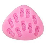 Sher Ten Slippers Baking Fondant Cake Choclate Candy Mold,L8.5cmW7.3cmH1cm N2