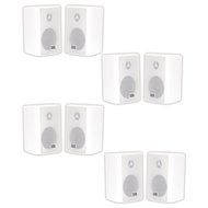 Acoustic Audio AA351W Indoor Outdoor 2 Way Speakers 2000 Watt White 4 Pair Pack AA351W-4Pr N2
