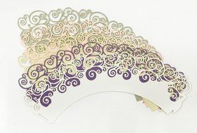 HUAL Cupcake Wrappers 50 Filigree Artistic Bake Cake Paper Cups Wave Lace Laser Cut Liner Baking Cup Muffin Case...