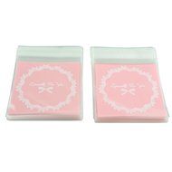 TOOGOO(R) 100 Pcs Self Seal Adhesive Opp Bag Round Lace Bow for Candies Cookies