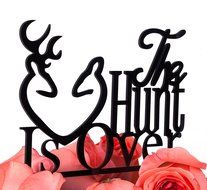 LOVENJOY Gift Box Pack Deer The Hunt is Over Acrylic Wedding Cake Toppers N2