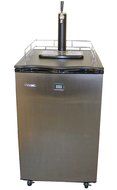 Versonel VSL155TDSS Freestanding Full Keg Kegerator Beer Fridge Dispenser LCD Temp, Black/Stainless Steel